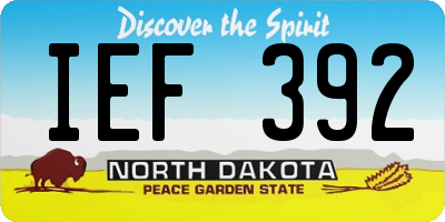 ND license plate IEF392