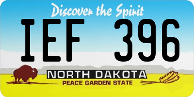 ND license plate IEF396