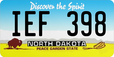 ND license plate IEF398