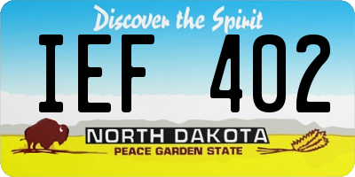 ND license plate IEF402