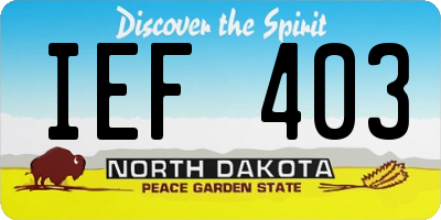ND license plate IEF403