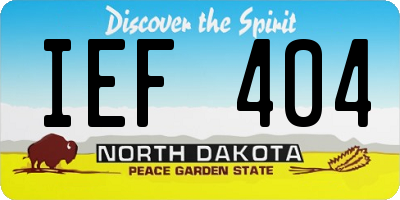 ND license plate IEF404