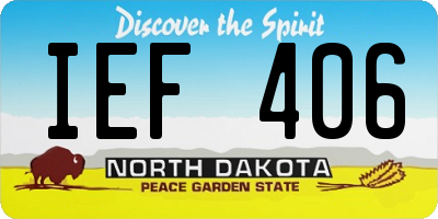 ND license plate IEF406