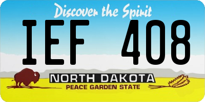 ND license plate IEF408
