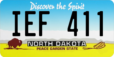 ND license plate IEF411