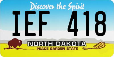 ND license plate IEF418