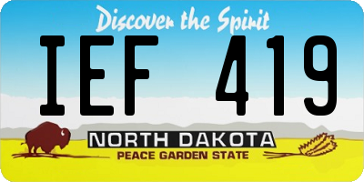 ND license plate IEF419