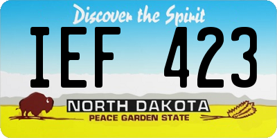 ND license plate IEF423
