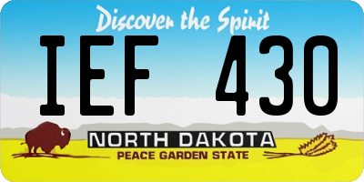 ND license plate IEF430
