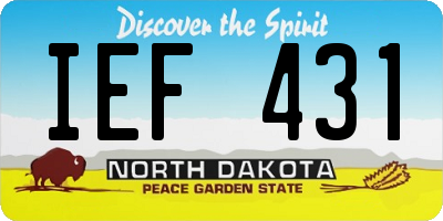 ND license plate IEF431