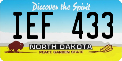 ND license plate IEF433