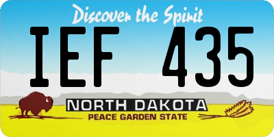 ND license plate IEF435