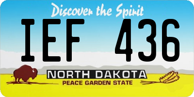 ND license plate IEF436