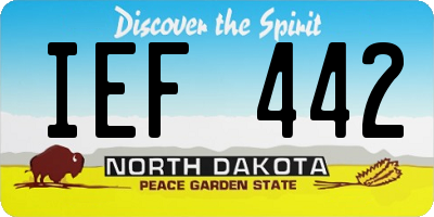 ND license plate IEF442