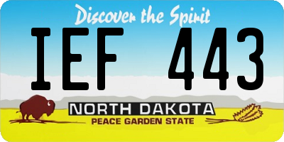 ND license plate IEF443