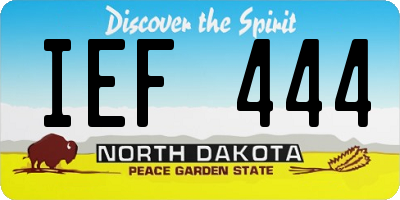 ND license plate IEF444