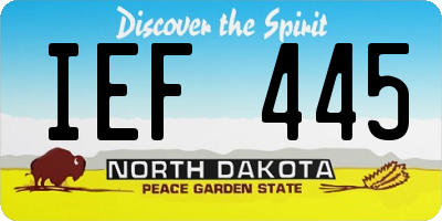 ND license plate IEF445
