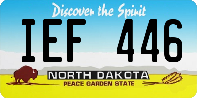 ND license plate IEF446