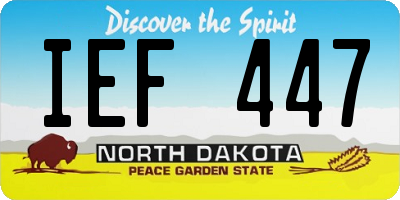 ND license plate IEF447