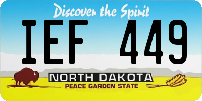 ND license plate IEF449