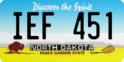ND license plate IEF451