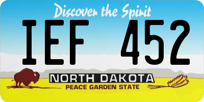 ND license plate IEF452