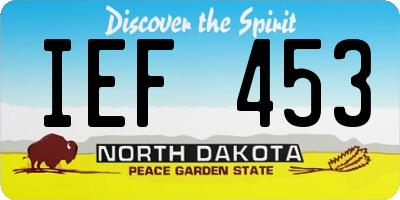 ND license plate IEF453