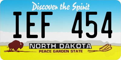 ND license plate IEF454