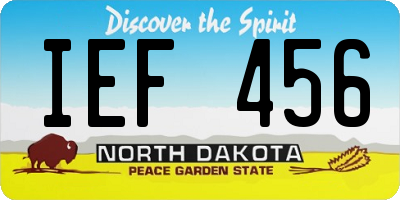 ND license plate IEF456