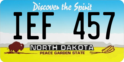 ND license plate IEF457