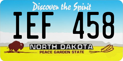 ND license plate IEF458