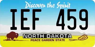 ND license plate IEF459