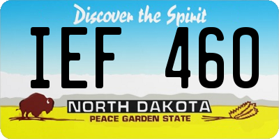 ND license plate IEF460