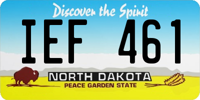 ND license plate IEF461