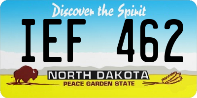 ND license plate IEF462