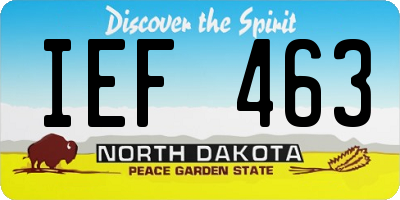 ND license plate IEF463