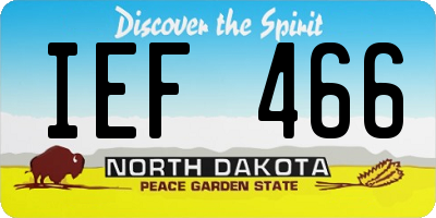 ND license plate IEF466
