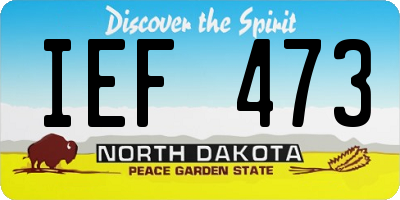 ND license plate IEF473
