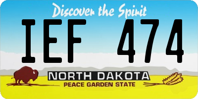 ND license plate IEF474
