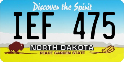 ND license plate IEF475