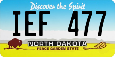 ND license plate IEF477