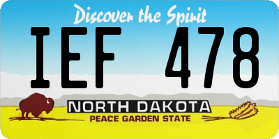 ND license plate IEF478