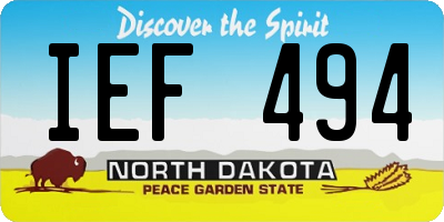 ND license plate IEF494