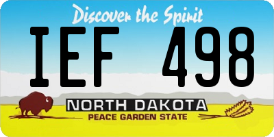 ND license plate IEF498