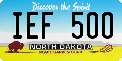 ND license plate IEF500