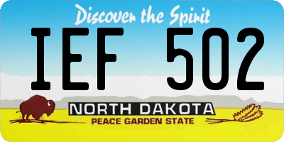 ND license plate IEF502
