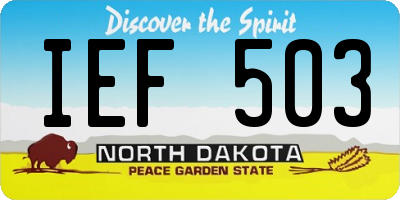 ND license plate IEF503
