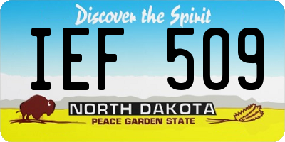 ND license plate IEF509
