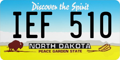 ND license plate IEF510
