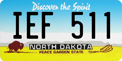 ND license plate IEF511
